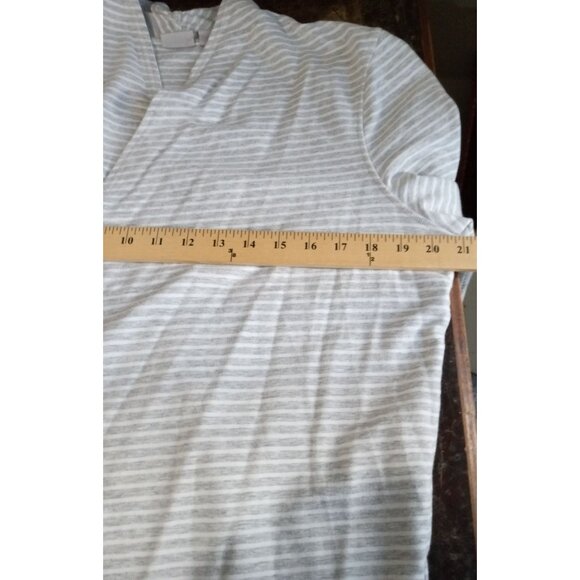 Chicos Womens  Size 3 Modal Cotton Blend Striped Gray Long Sleeve jacket Top - Picture 6 of 8